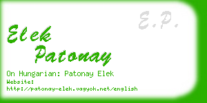 elek patonay business card